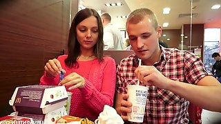 A lunch date for fast food leads to some fast, hard sex