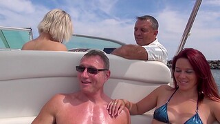 Hot ass blondie Britney drops say no to attire for sex on the boat