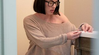 Brunette Olive Glass having fun while riding her man's dick in POV